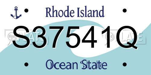 S37541Q Rhode Island License Plate