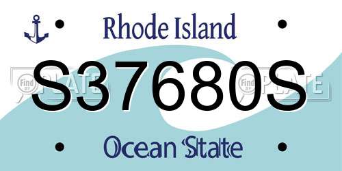 S37680S Rhode Island License Plate