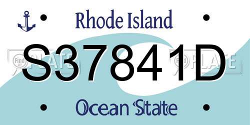 S37841D Rhode Island License Plate