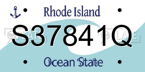 S37841Q Rhode Island License Plate