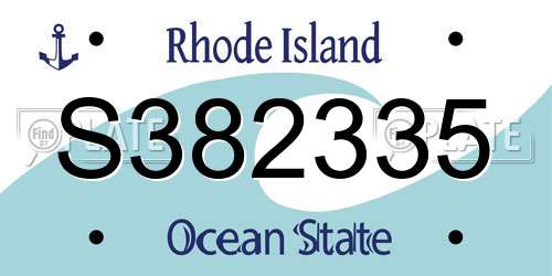 S382335 Rhode Island License Plate