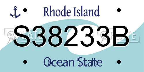 S38233B Rhode Island License Plate