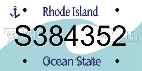 S384352 Rhode Island License Plate