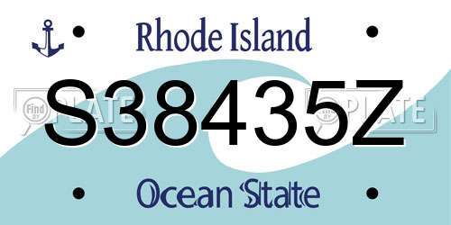S38435Z Rhode Island License Plate