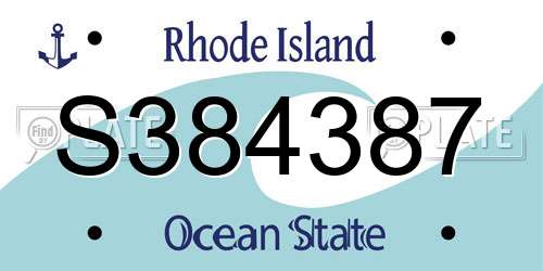 S384387 Rhode Island License Plate