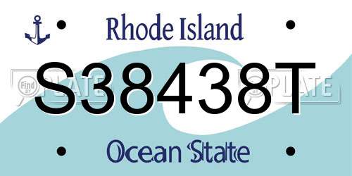 S38438T Rhode Island License Plate