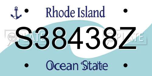 S38438Z Rhode Island License Plate