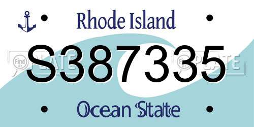 S387335 Rhode Island License Plate