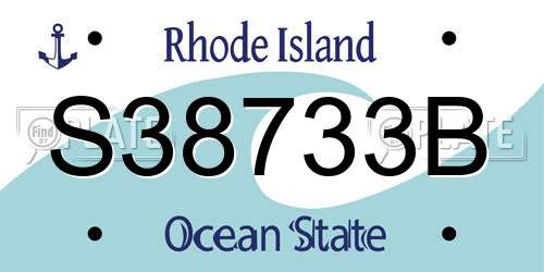 S38733B Rhode Island License Plate