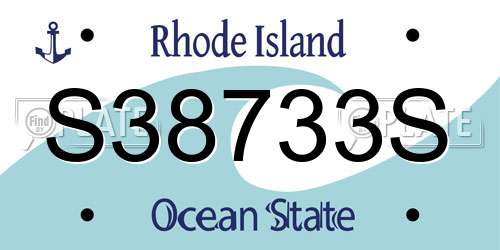 S38733S Rhode Island License Plate