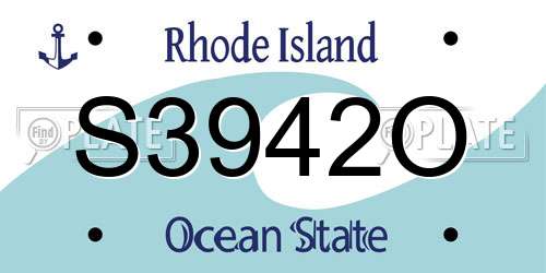 S3942O Rhode Island License Plate