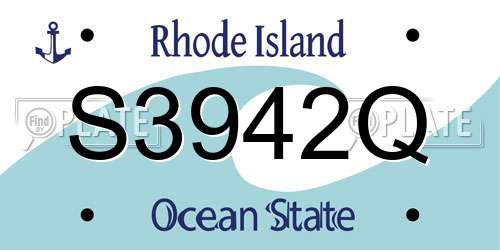 S3942Q Rhode Island License Plate