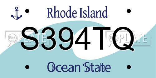 S394TQ Rhode Island License Plate