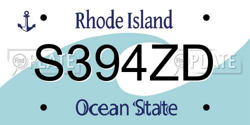 S394ZD Rhode Island License Plate