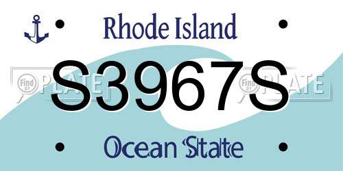 S3967S Rhode Island License Plate