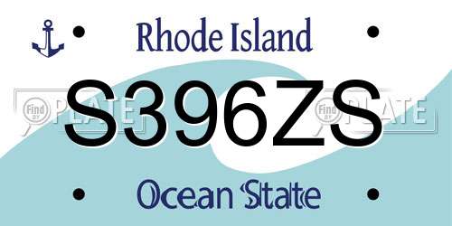 S396ZS Rhode Island License Plate