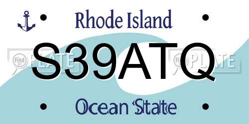 S39ATQ Rhode Island License Plate