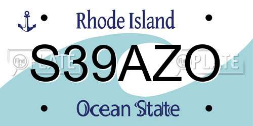 S39AZO Rhode Island License Plate