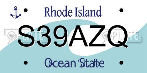 S39AZQ Rhode Island License Plate