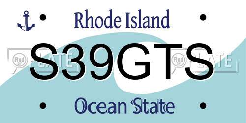 S39GTS Rhode Island License Plate