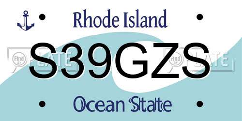 S39GZS Rhode Island License Plate