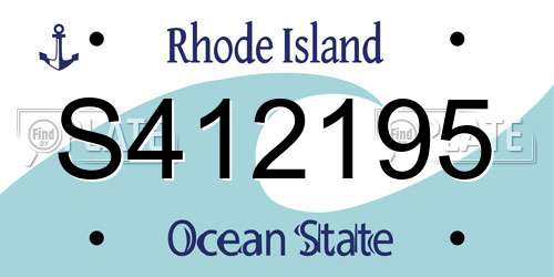 S412195 Rhode Island License Plate