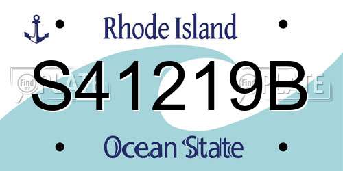 S41219B Rhode Island License Plate