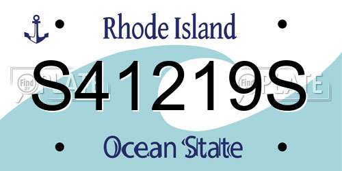 S41219S Rhode Island License Plate