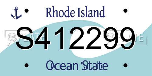 S412299 Rhode Island License Plate