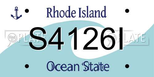 S4126I Rhode Island License Plate