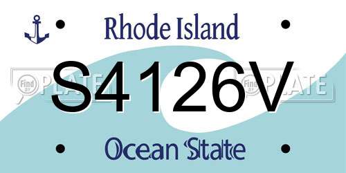 S4126V Rhode Island License Plate