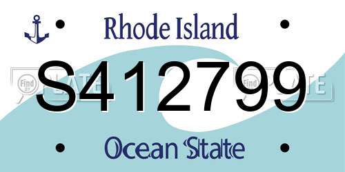 S412799 Rhode Island License Plate