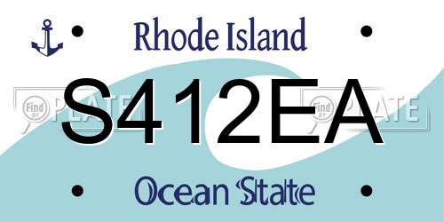 S412EA Rhode Island License Plate
