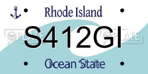 S412GI Rhode Island License Plate