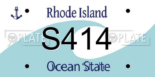 S414 Rhode Island License Plate
