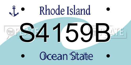 S4159B Rhode Island License Plate