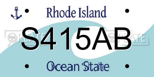 S415AB Rhode Island License Plate