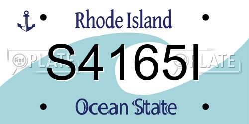 S4165I Rhode Island License Plate