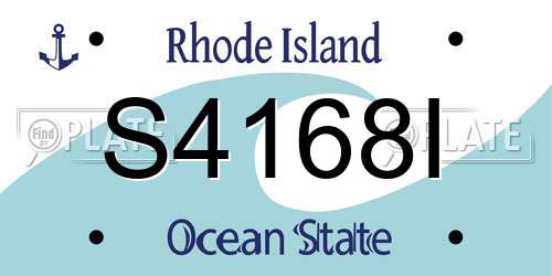 S4168I Rhode Island License Plate