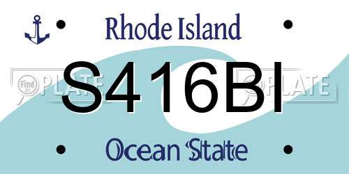 S416BI Rhode Island License Plate