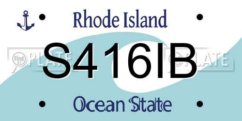 S416IB Rhode Island License Plate