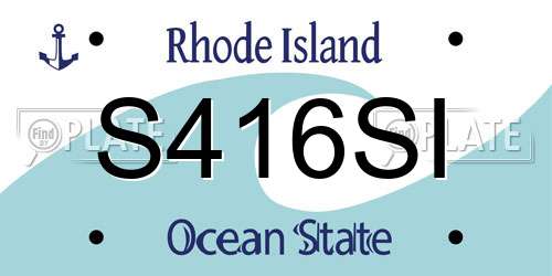 S416SI Rhode Island License Plate