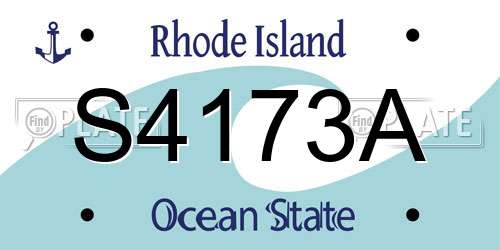 S4173A Rhode Island License Plate