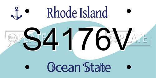 S4176V Rhode Island License Plate