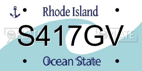 S417GV Rhode Island License Plate