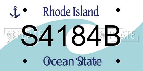S4184B Rhode Island License Plate