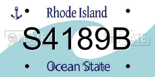 S4189B Rhode Island License Plate