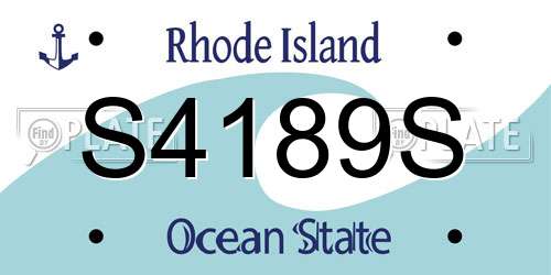 S4189S Rhode Island License Plate