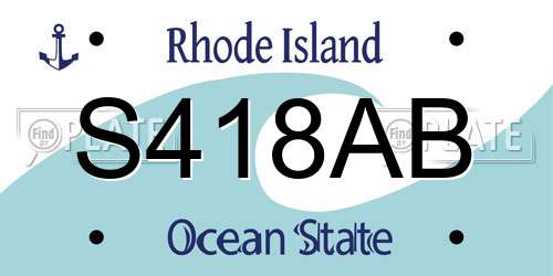 S418AB Rhode Island License Plate