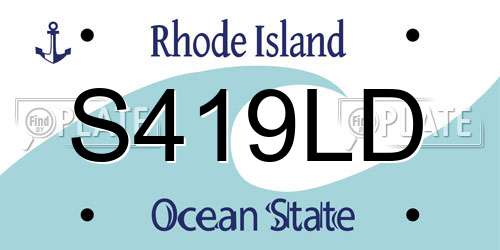S419LD Rhode Island License Plate